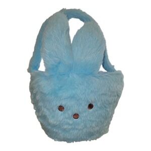 Peeps Brand Blue Bunny Basket Kids Easter Candy Treat Holder Plush 8.5"